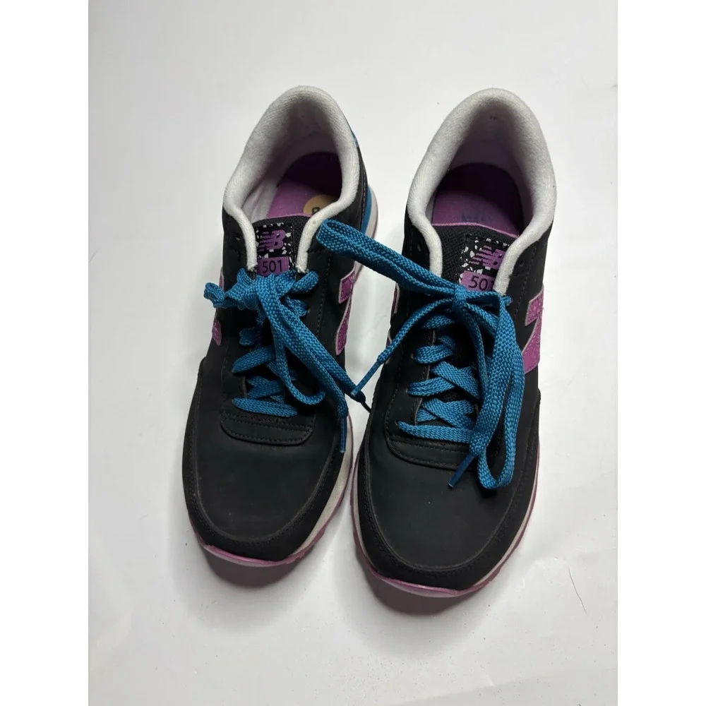 New Balance 501 Womens Black Purple Blue Sneakers  Size 8.5